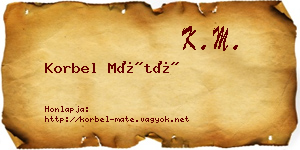Korbel Máté névjegykártya