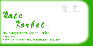 mate korbel business card